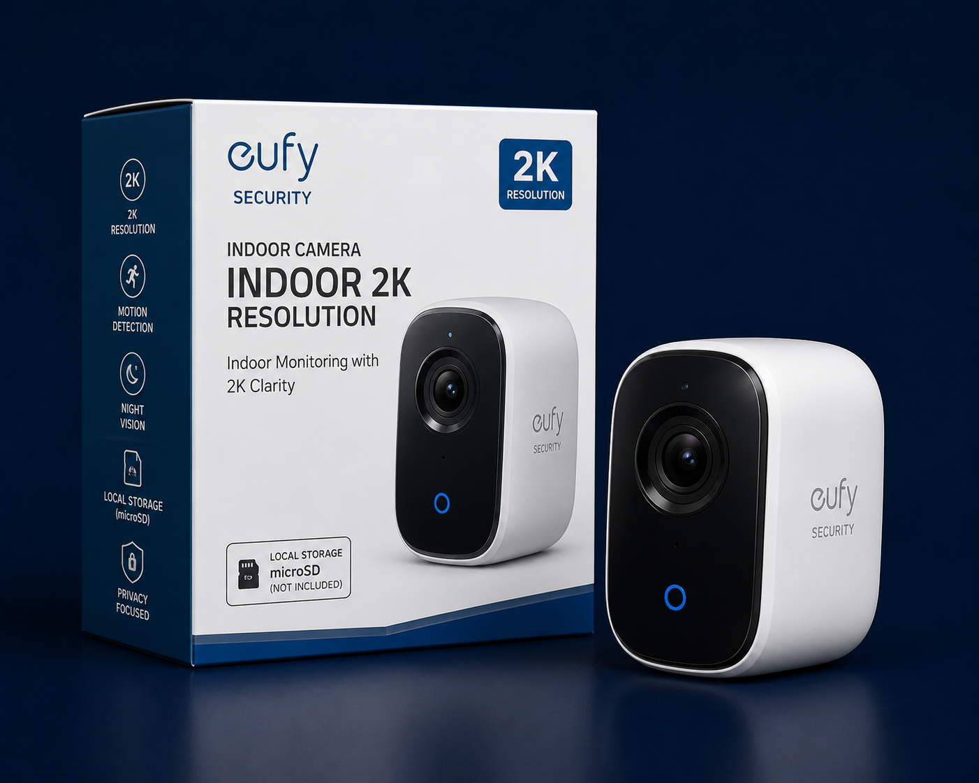 Eufy Indoor 2K smart home camera with local storage and no subscription for UK homes