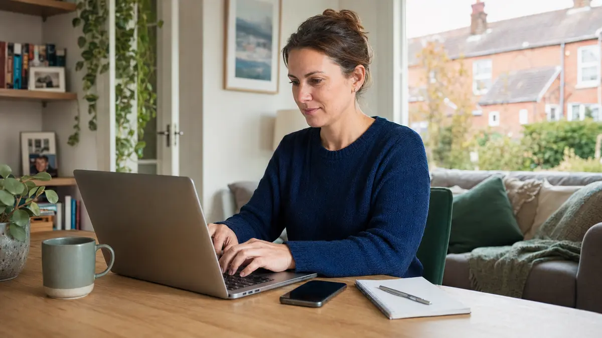 Parent setting up a Tax-Free Childcare account online at home